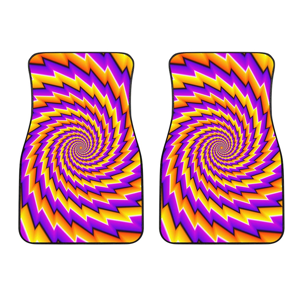 Yellow Twisted Moving Optical Illusion Front Car Floor Mats