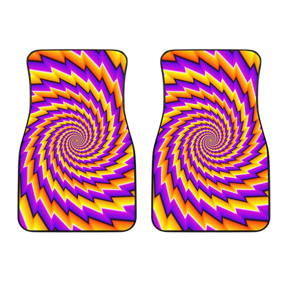 Yellow Twisted Moving Optical Illusion Front Car Floor Mats