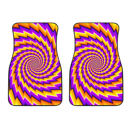 Yellow Twisted Moving Optical Illusion Front Car Floor Mats