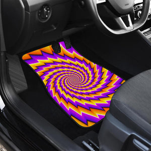 Yellow Twisted Moving Optical Illusion Front Car Floor Mats