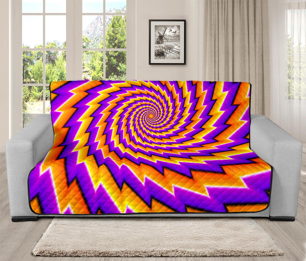 Yellow Twisted Moving Optical Illusion Futon Protector