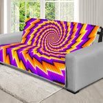 Yellow Twisted Moving Optical Illusion Futon Protector