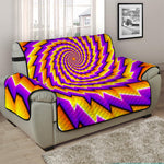 Yellow Twisted Moving Optical Illusion Half Sofa Protector