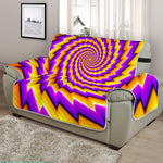 Yellow Twisted Moving Optical Illusion Half Sofa Protector