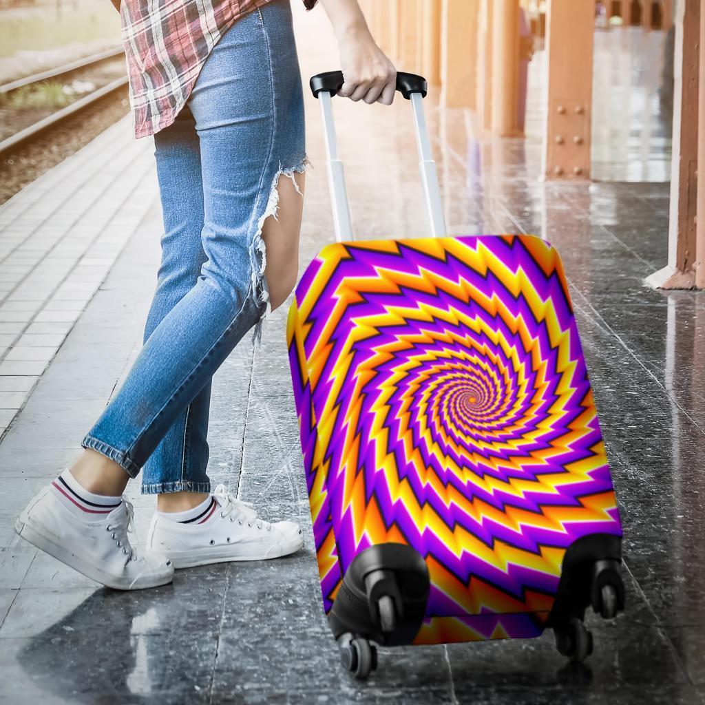 Yellow Twisted Moving Optical Illusion Luggage Cover GearFrost