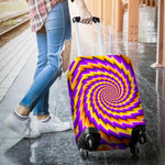 Yellow Twisted Moving Optical Illusion Luggage Cover GearFrost