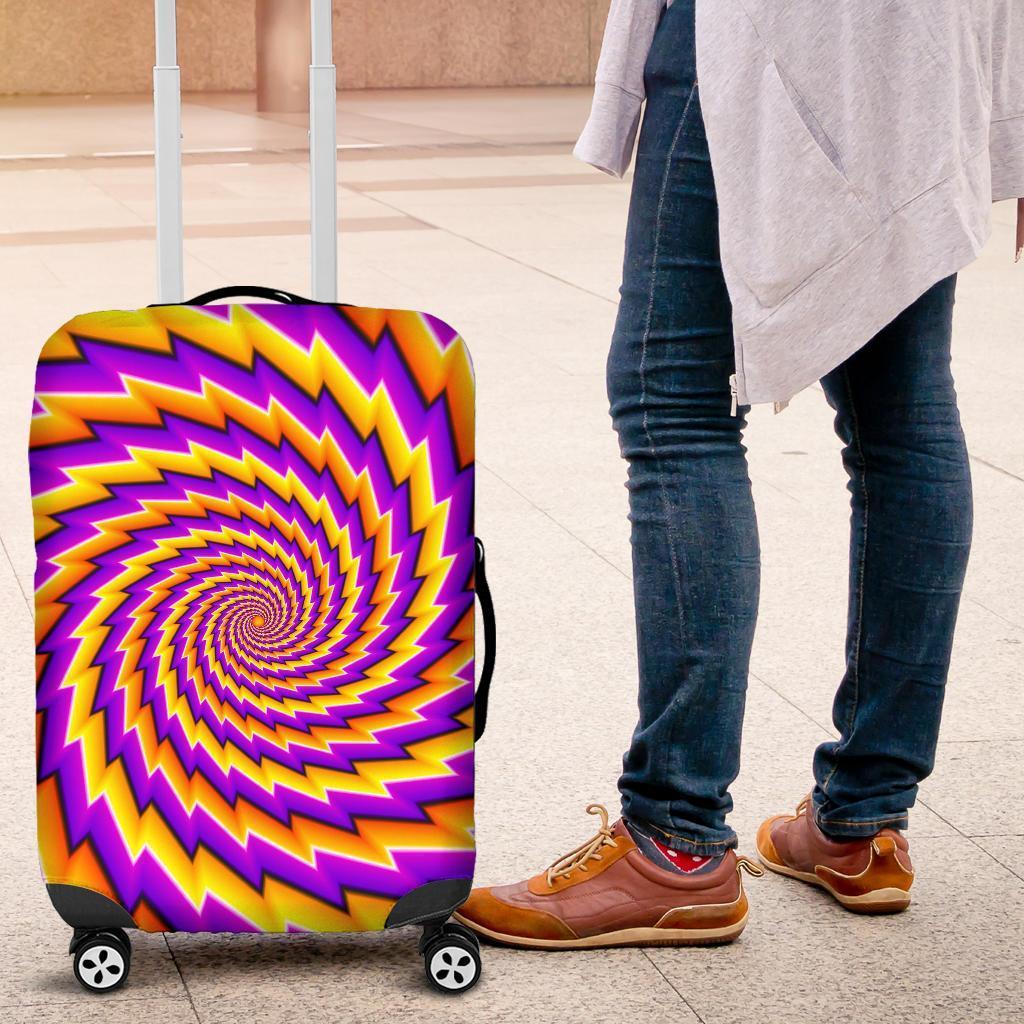 Yellow Twisted Moving Optical Illusion Luggage Cover GearFrost