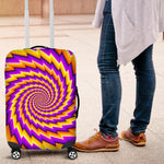 Yellow Twisted Moving Optical Illusion Luggage Cover GearFrost
