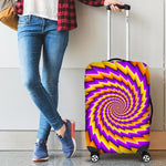 Yellow Twisted Moving Optical Illusion Luggage Cover GearFrost
