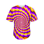 Yellow Twisted Moving Optical Illusion Men's Baseball Jersey