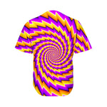 Yellow Twisted Moving Optical Illusion Men's Baseball Jersey