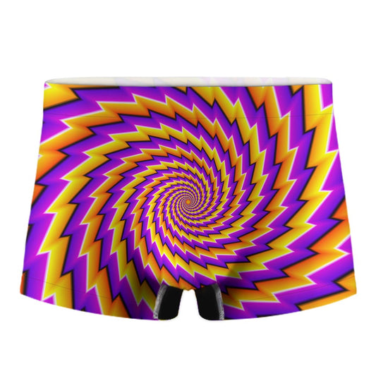 Yellow Twisted Moving Optical Illusion Men's Boxer Briefs