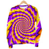 Yellow Twisted Moving Optical Illusion Men's Crewneck Sweatshirt GearFrost