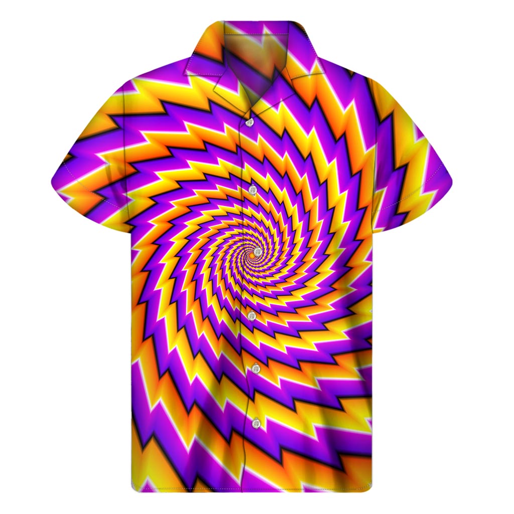 Yellow Twisted Moving Optical Illusion Men's Short Sleeve Shirt