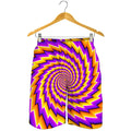Yellow Twisted Moving Optical Illusion Men's Shorts