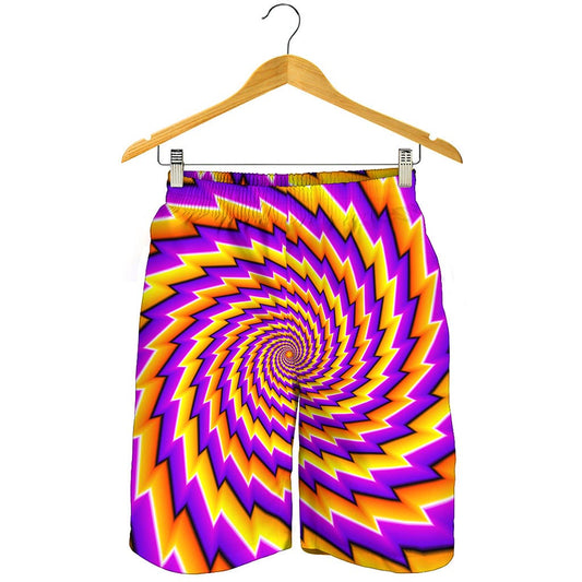 Yellow Twisted Moving Optical Illusion Men's Shorts