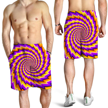 Yellow Twisted Moving Optical Illusion Men's Shorts