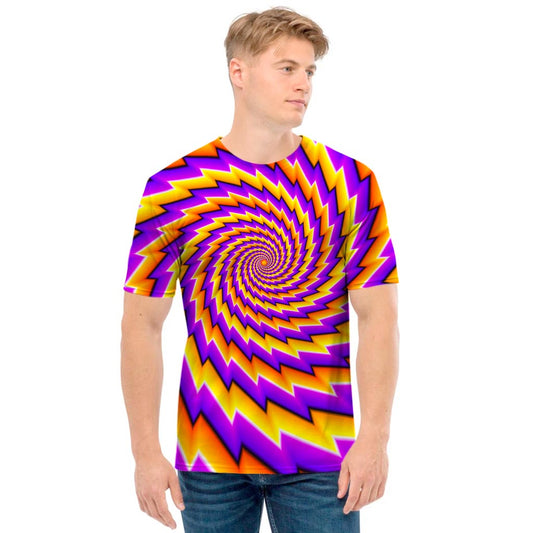 Yellow Twisted Moving Optical Illusion Men's T-Shirt