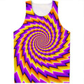 Yellow Twisted Moving Optical Illusion Men's Tank Top