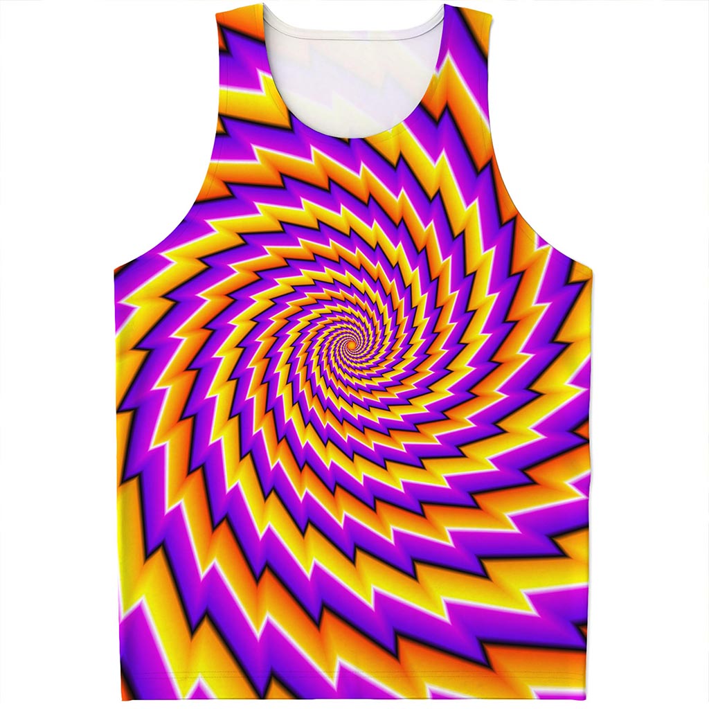 Yellow Twisted Moving Optical Illusion Men's Tank Top