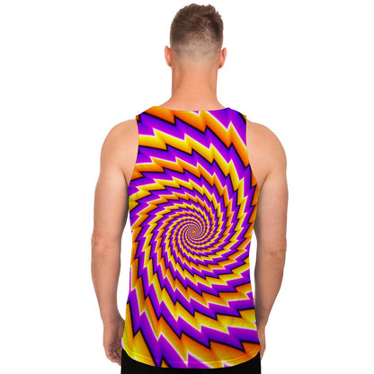 Yellow Twisted Moving Optical Illusion Men's Tank Top