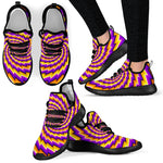 Yellow Twisted Moving Optical Illusion Mesh Knit Shoes GearFrost