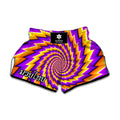 Yellow Twisted Moving Optical Illusion Muay Thai Boxing Shorts