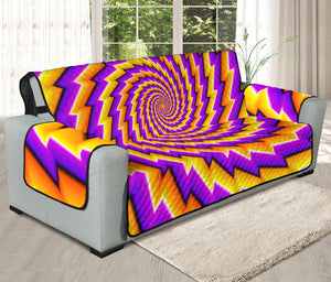 Yellow Twisted Moving Optical Illusion Oversized Sofa Protector