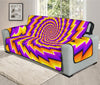 Yellow Twisted Moving Optical Illusion Oversized Sofa Protector