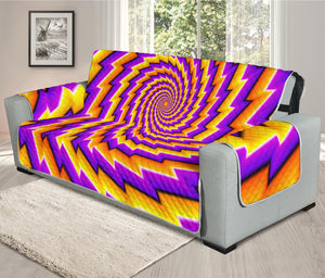 Yellow Twisted Moving Optical Illusion Oversized Sofa Protector