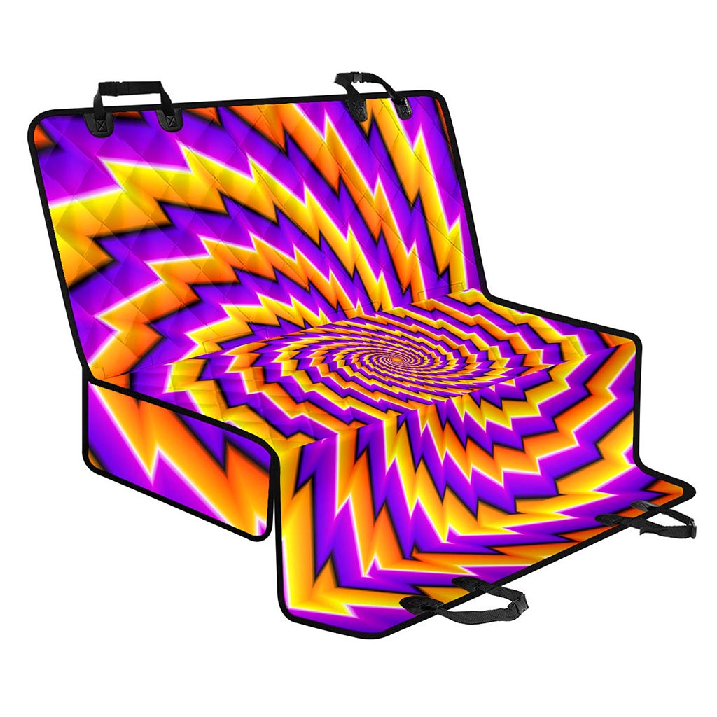 Yellow Twisted Moving Optical Illusion Pet Car Back Seat Cover