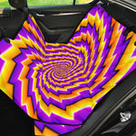 Yellow Twisted Moving Optical Illusion Pet Car Back Seat Cover