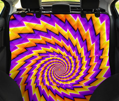 Yellow Twisted Moving Optical Illusion Pet Car Back Seat Cover