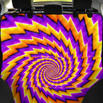 Yellow Twisted Moving Optical Illusion Pet Car Back Seat Cover