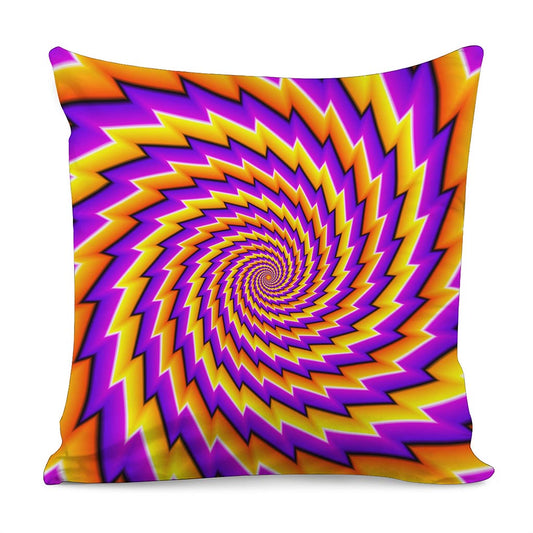 Yellow Twisted Moving Optical Illusion Pillow Cover