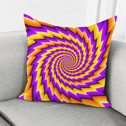 Yellow Twisted Moving Optical Illusion Pillow Cover