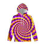 Yellow Twisted Moving Optical Illusion Pullover Hoodie