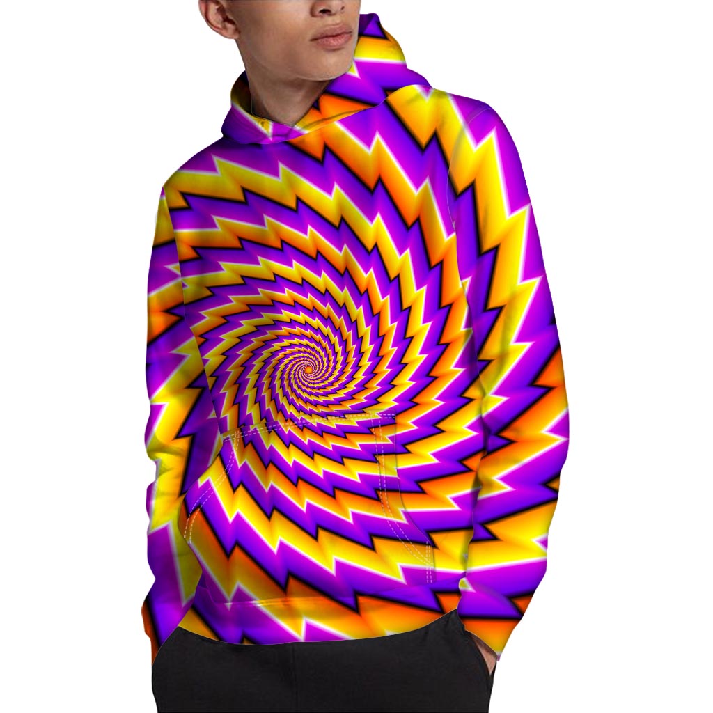 Yellow Twisted Moving Optical Illusion Pullover Hoodie