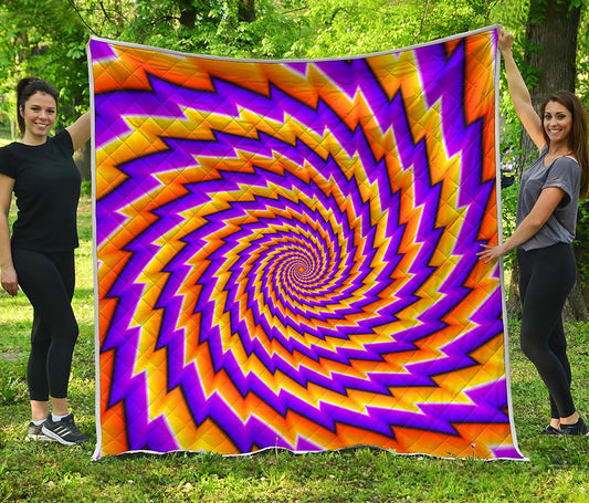 Yellow Twisted Moving Optical Illusion Quilt
