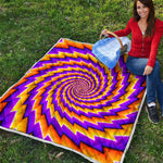 Yellow Twisted Moving Optical Illusion Quilt