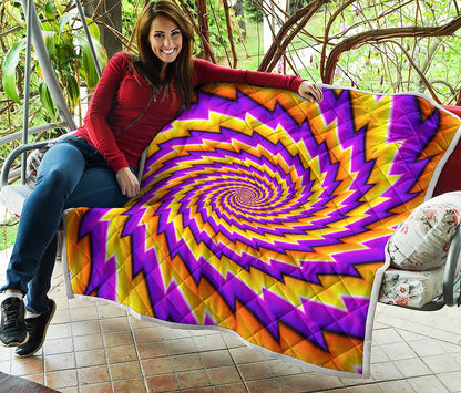 Yellow Twisted Moving Optical Illusion Quilt