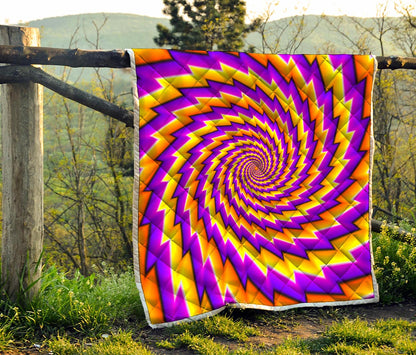 Yellow Twisted Moving Optical Illusion Quilt