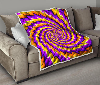 Yellow Twisted Moving Optical Illusion Quilt