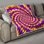 Yellow Twisted Moving Optical Illusion Quilt