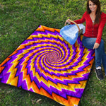 Yellow Twisted Moving Optical Illusion Quilt