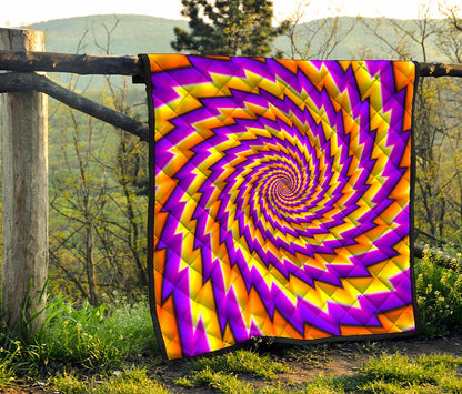 Yellow Twisted Moving Optical Illusion Quilt