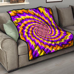 Yellow Twisted Moving Optical Illusion Quilt