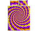Yellow Twisted Moving Optical Illusion Quilt Bed Set