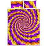 Yellow Twisted Moving Optical Illusion Quilt Bed Set