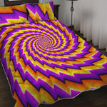 Yellow Twisted Moving Optical Illusion Quilt Bed Set